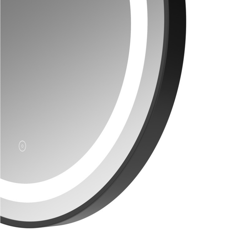 Apex Matt Black 600mm Round LED Mirror Sanctuary Bathrooms